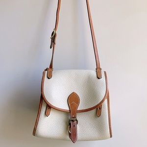 Dooney and Bourke Small White and Brown Leather Purse Vintage